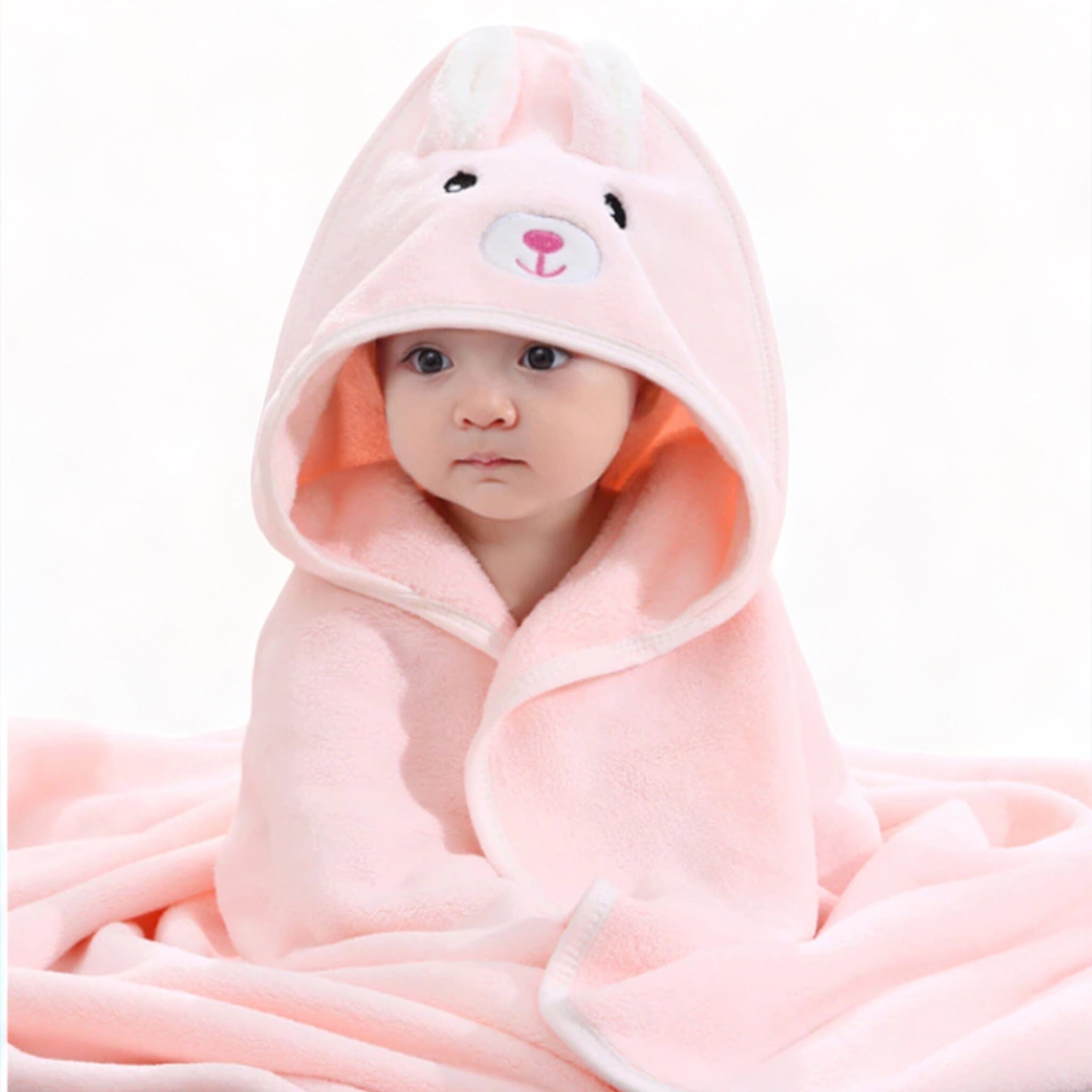 Cozy Cuddle Hooded Blanket Bed + Bath USAdrop Pink 