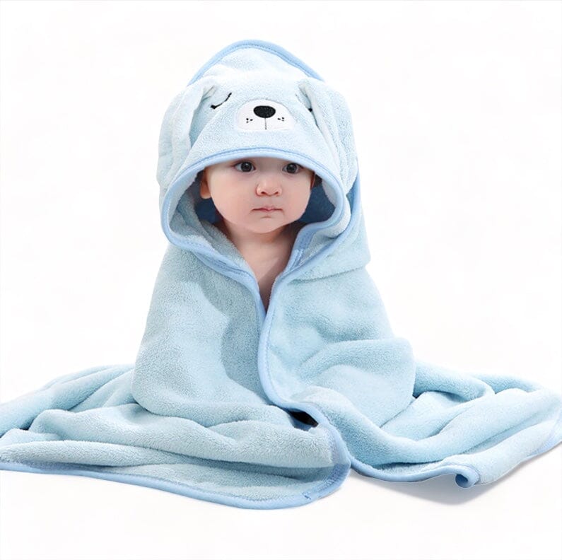 Cozy Cuddle Hooded Blanket Bed + Bath USAdrop Baby Blue 