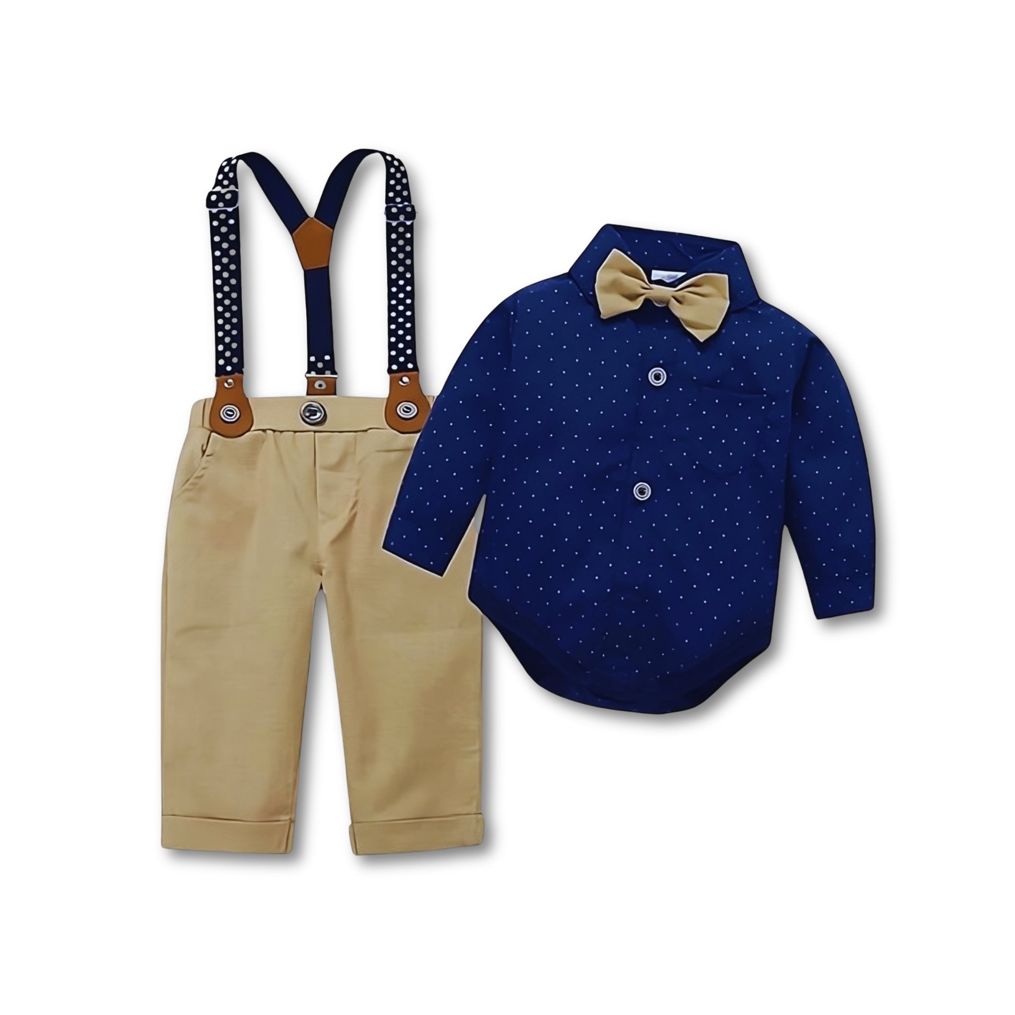 Dapper Dots Delight Boys Clothing Baby Boujee Navy Blue 3-6M 