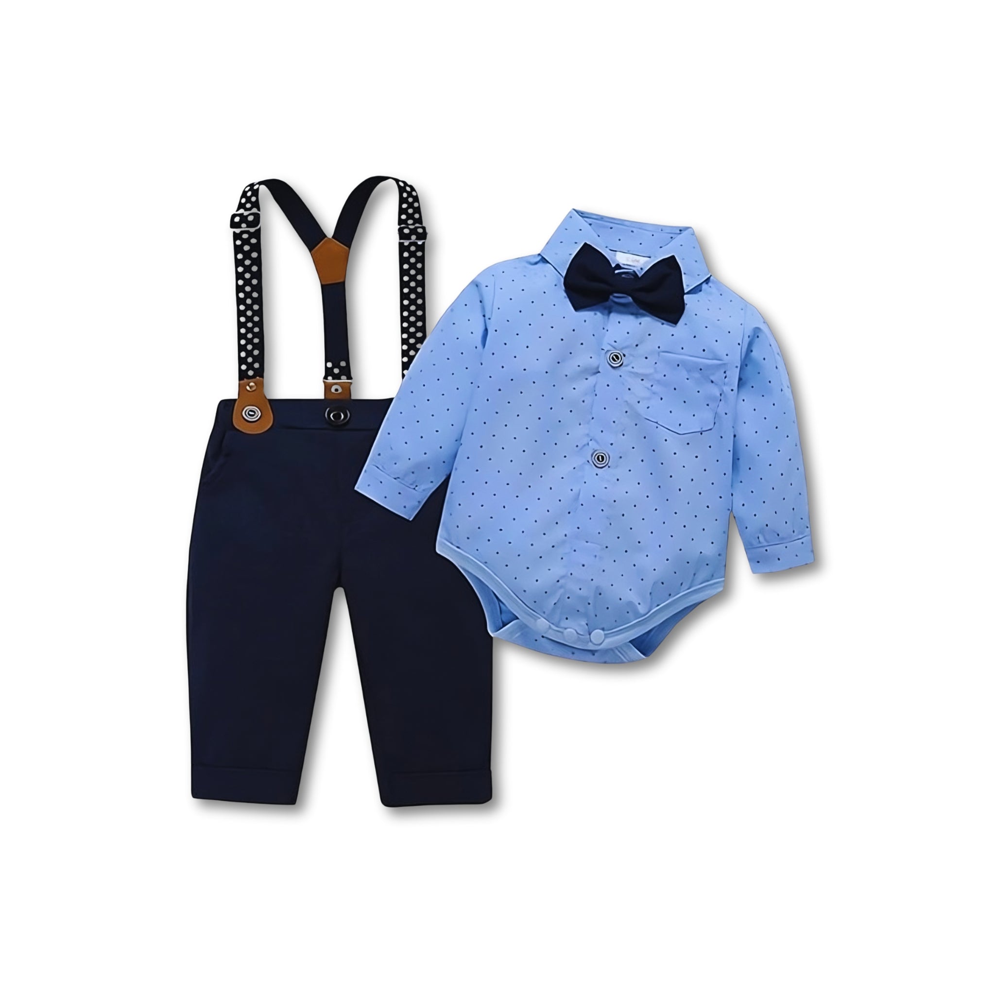 Dapper Dots Delight Boys Clothing Baby Boujee Blue 3-6M 