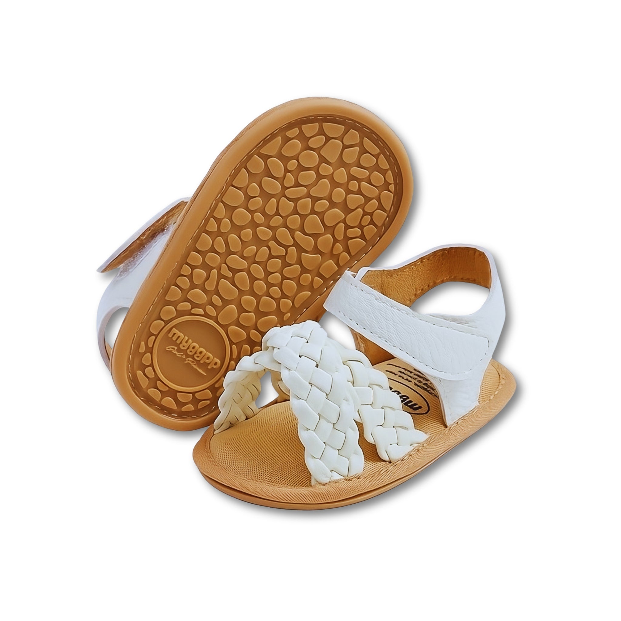 Braided Sandals baby shoes Baby Boujee White 0-6M 