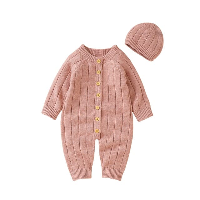 Beloved Bliss Wool Jumpsuit + Hat Newborn + Infant USAdrop Pink 3-6M 