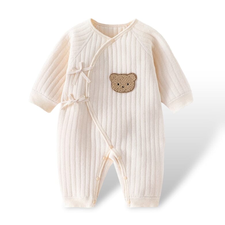 Infant Bear Jumpsuit Newborn + Infant USAdrop Beige 0-1M 