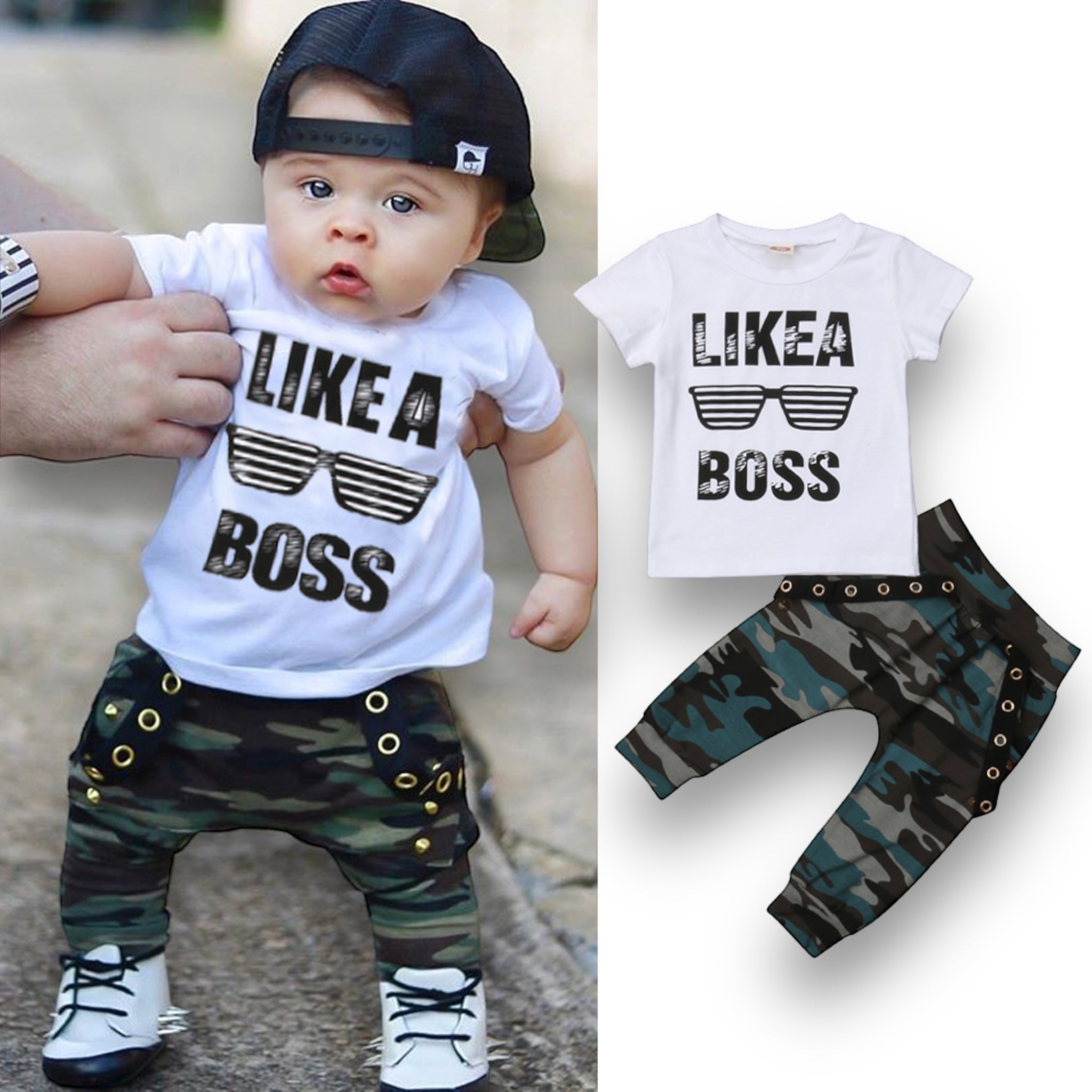 Boss Boys Set Newborn + Infant Baby Boujee 