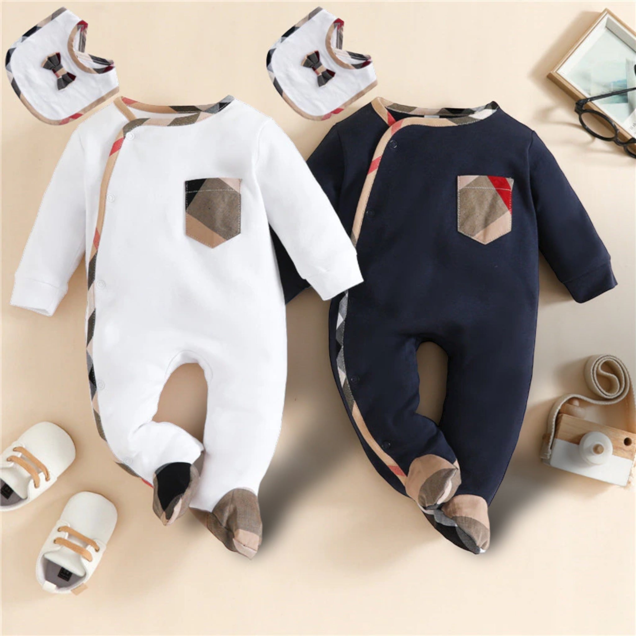 Luxe-Twin Jumpsuit Set Newborn + Infant Baby Boujee 