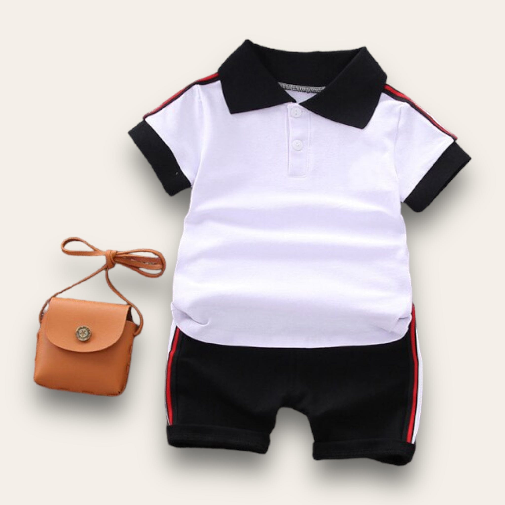 Polo Champ Set Newborn + Infant USAdrop White 9-12M 