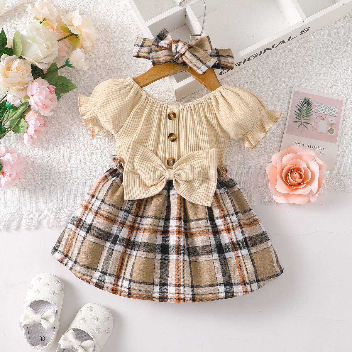 Babydoll Plaid Dress Newborn + Infant USAdrop 