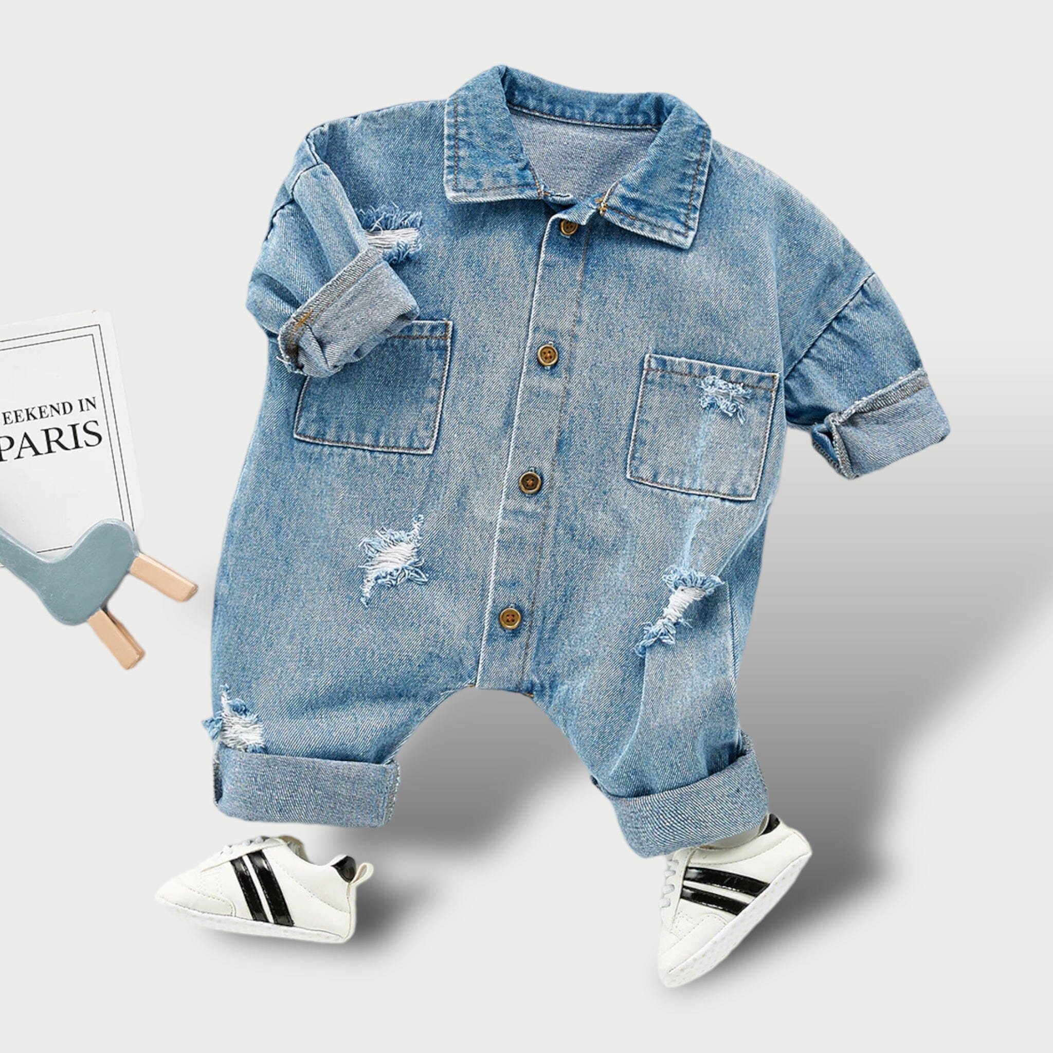 Baby Bliss Romper Unisex Clothing USAdrop Denim 3M 