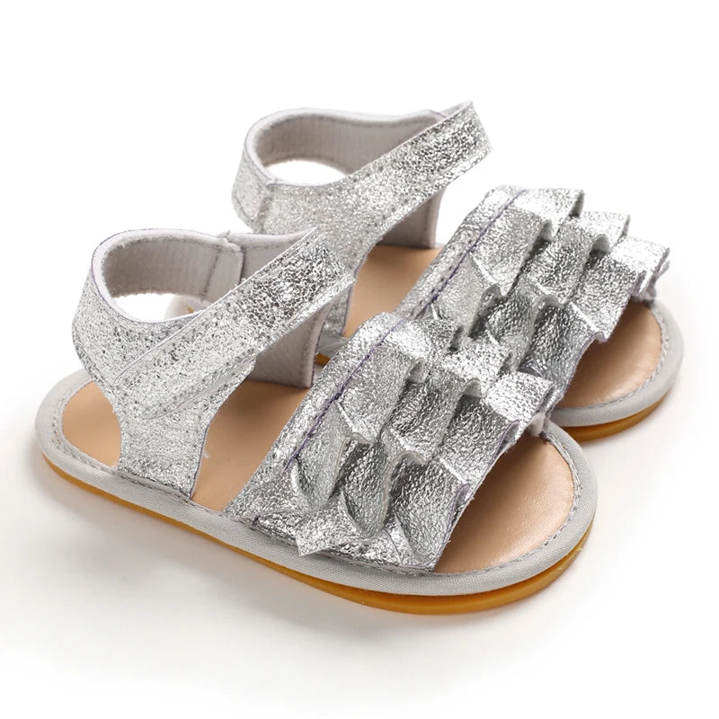 Wavy Cuties Sandals Baby Boujee Silver 0-6M 