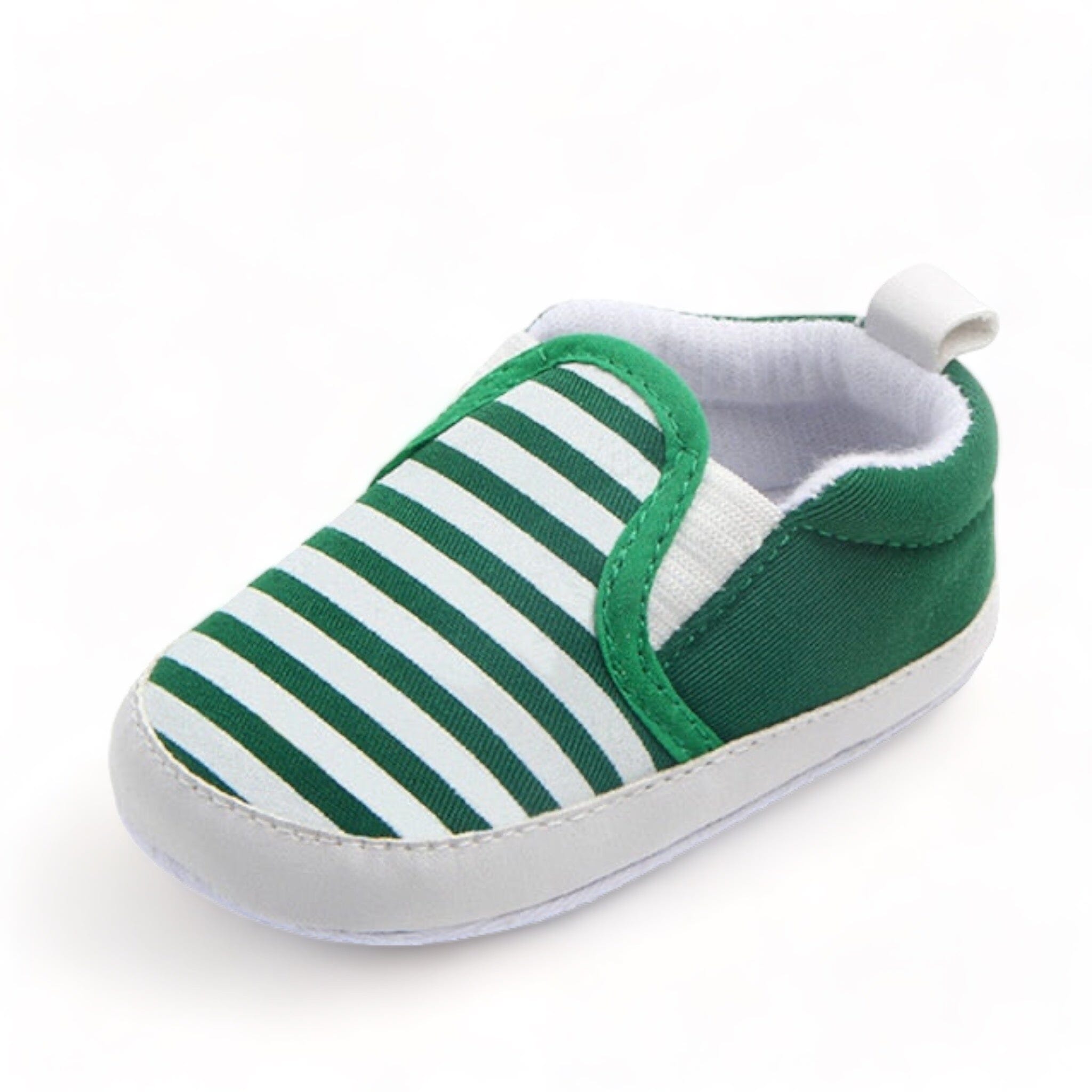 Striped Baby Steps Shoes + Socks Baby Boujee Green 0-6M 