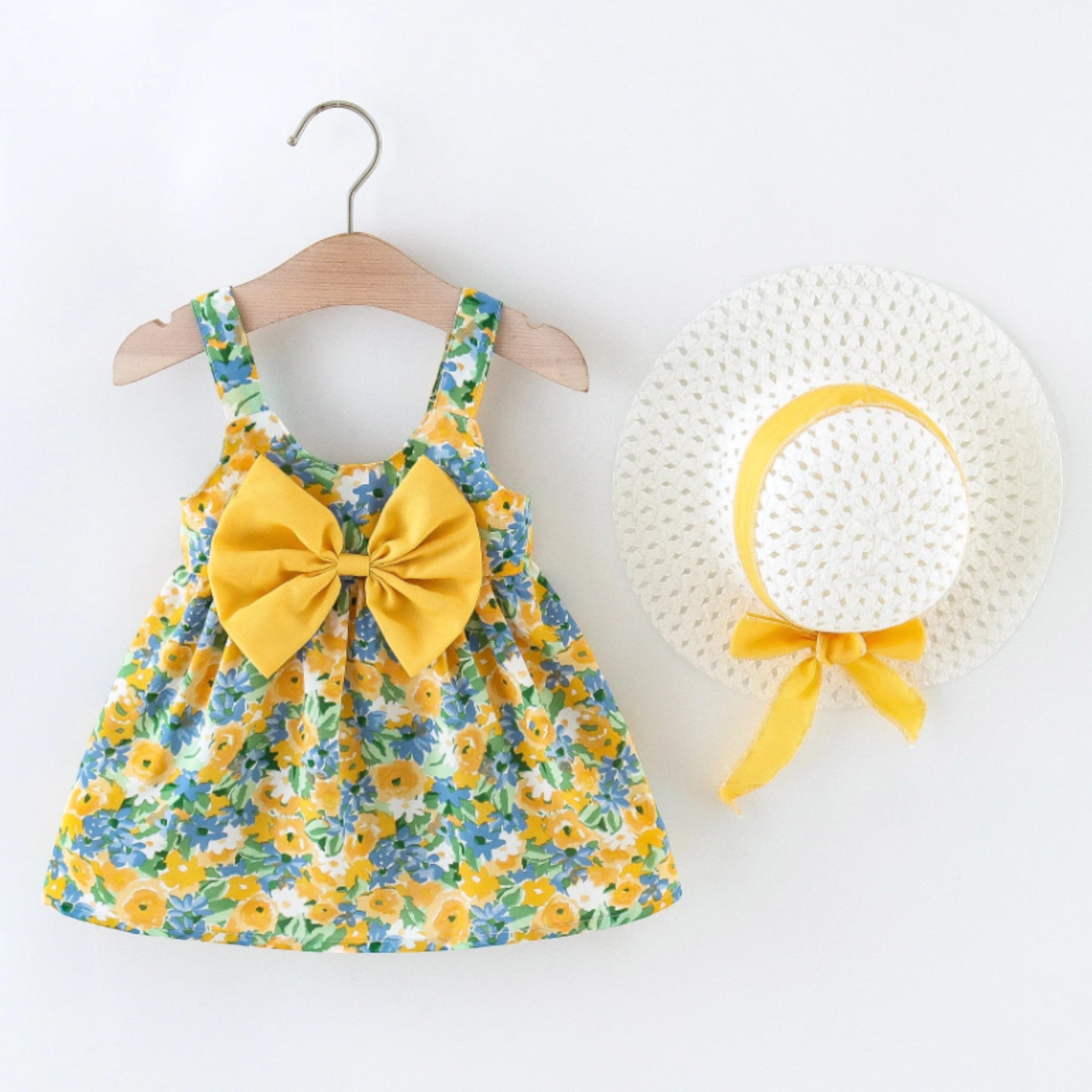 Floral Dream Dress Girls Clothing Baby Boujee Yellow 9-12M 