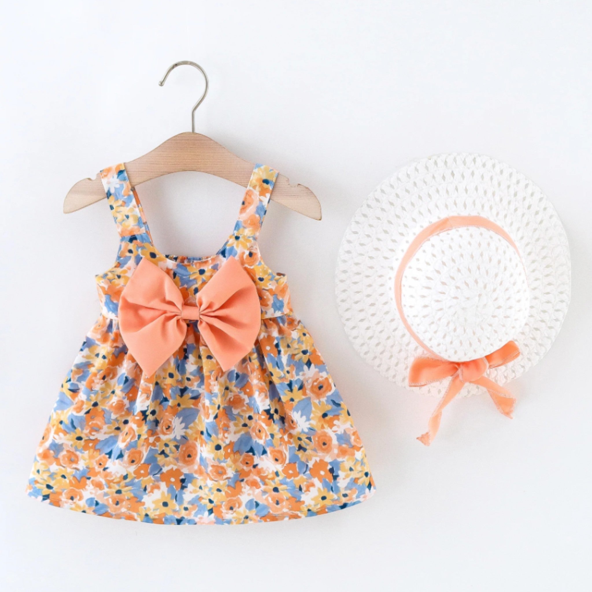 Floral Dream Dress Girls Clothing Baby Boujee Orange 9-12M 