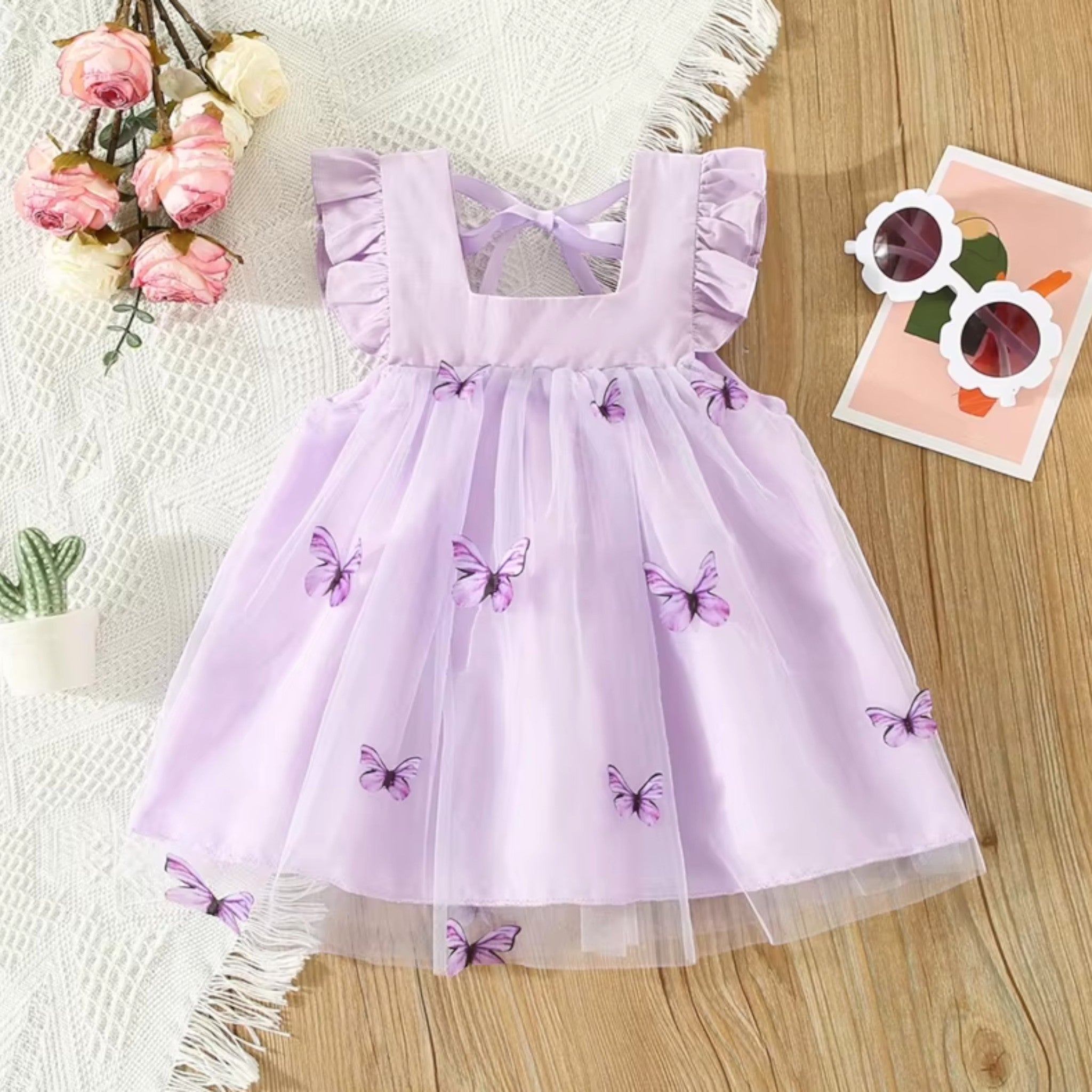 Butterfly Dress Girls Clothing Baby Boujee Violet 9-12M 