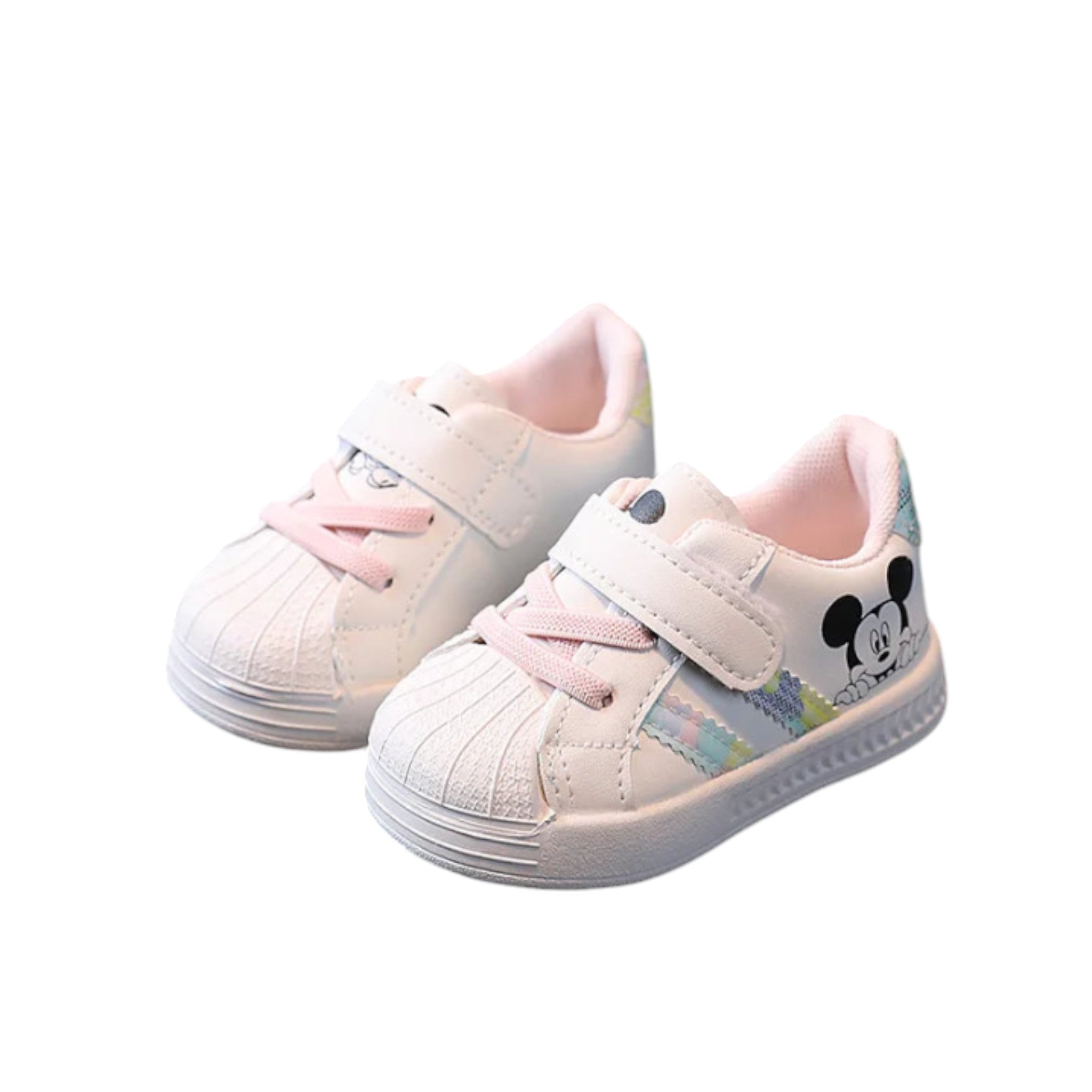 Mickey Adventure Sneakers Baby Boujee White + Pink 6-12M 