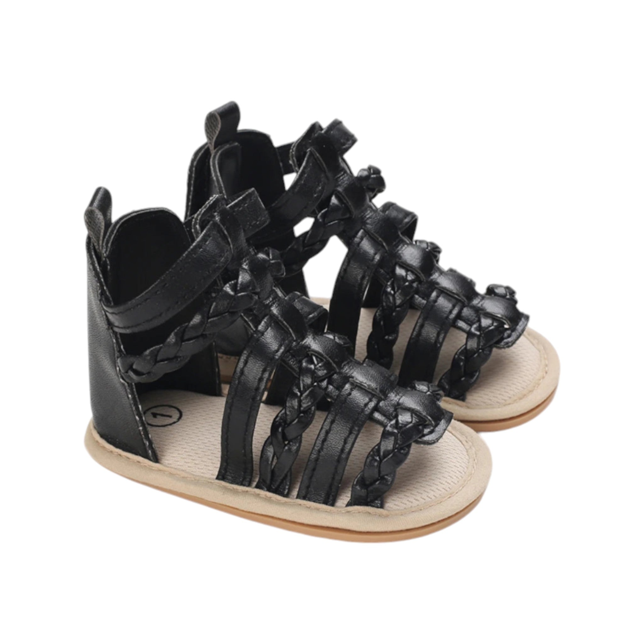 Sweet Bow Sandals Baby Boujee Black 4.3" (11cm) 