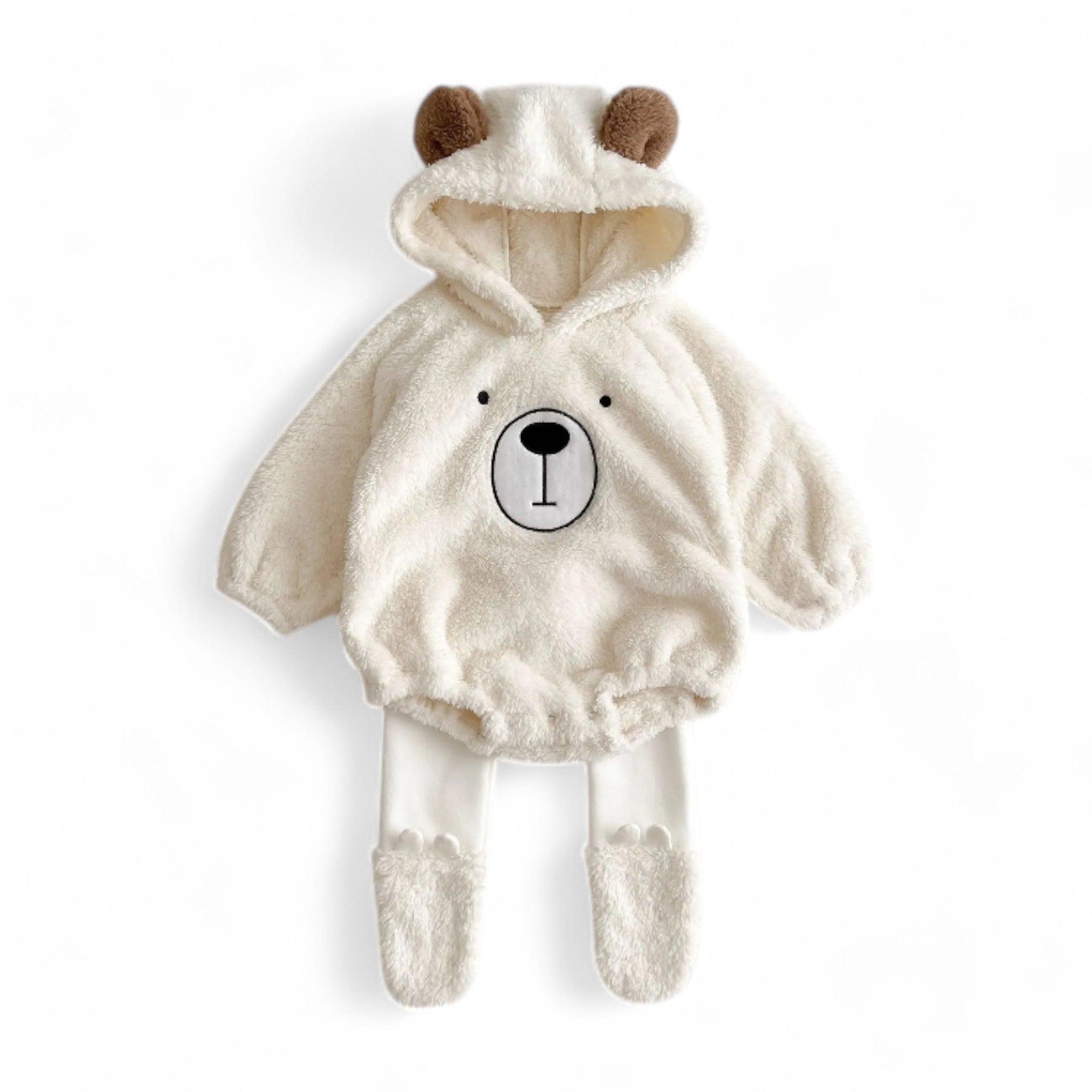 Hooded Bear Set Unisex Clothing Baby Boujee White 0-3M 