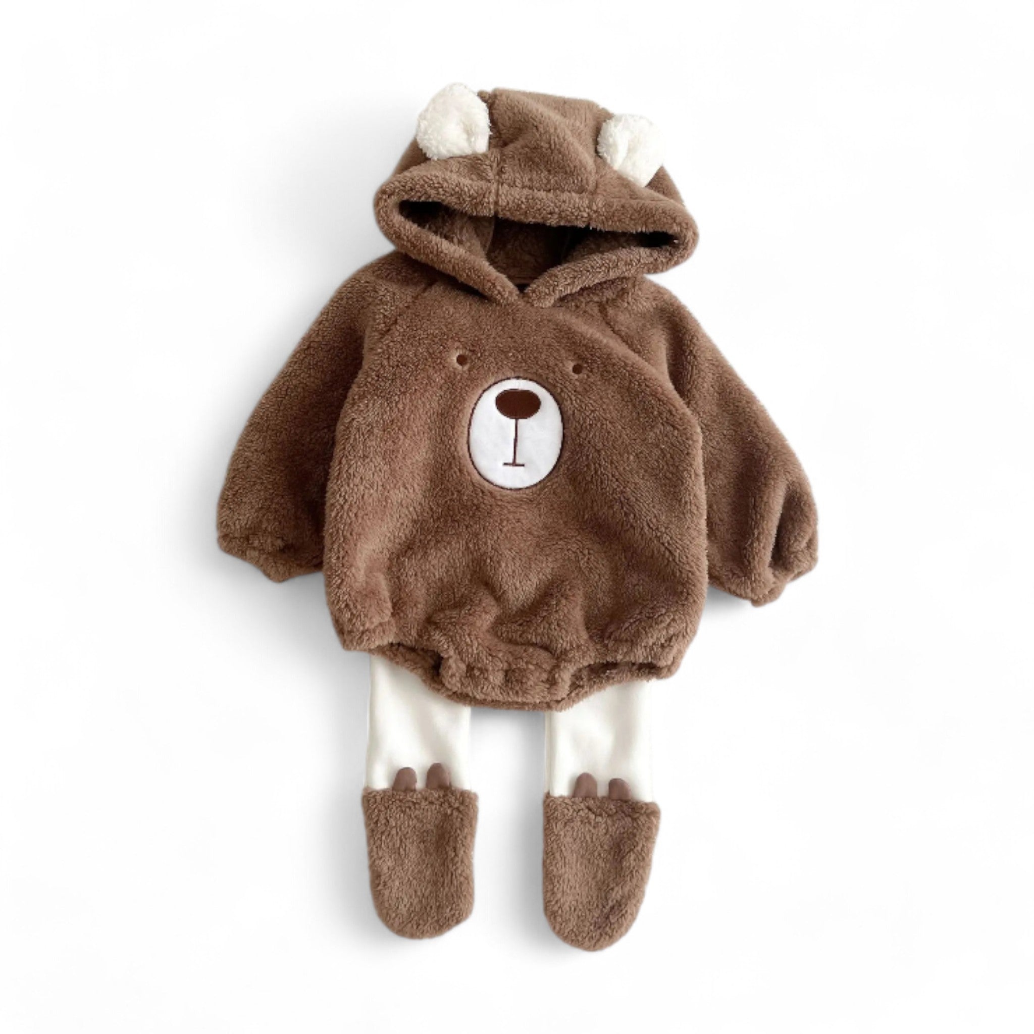 Hooded Bear Set Unisex Clothing Baby Boujee Brown 0-3M 