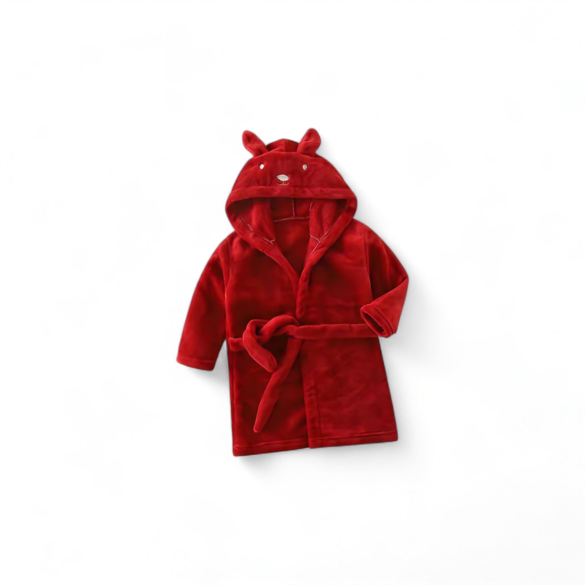 Fluffy Bunny Robe Baby Boujee Red 2-3T 