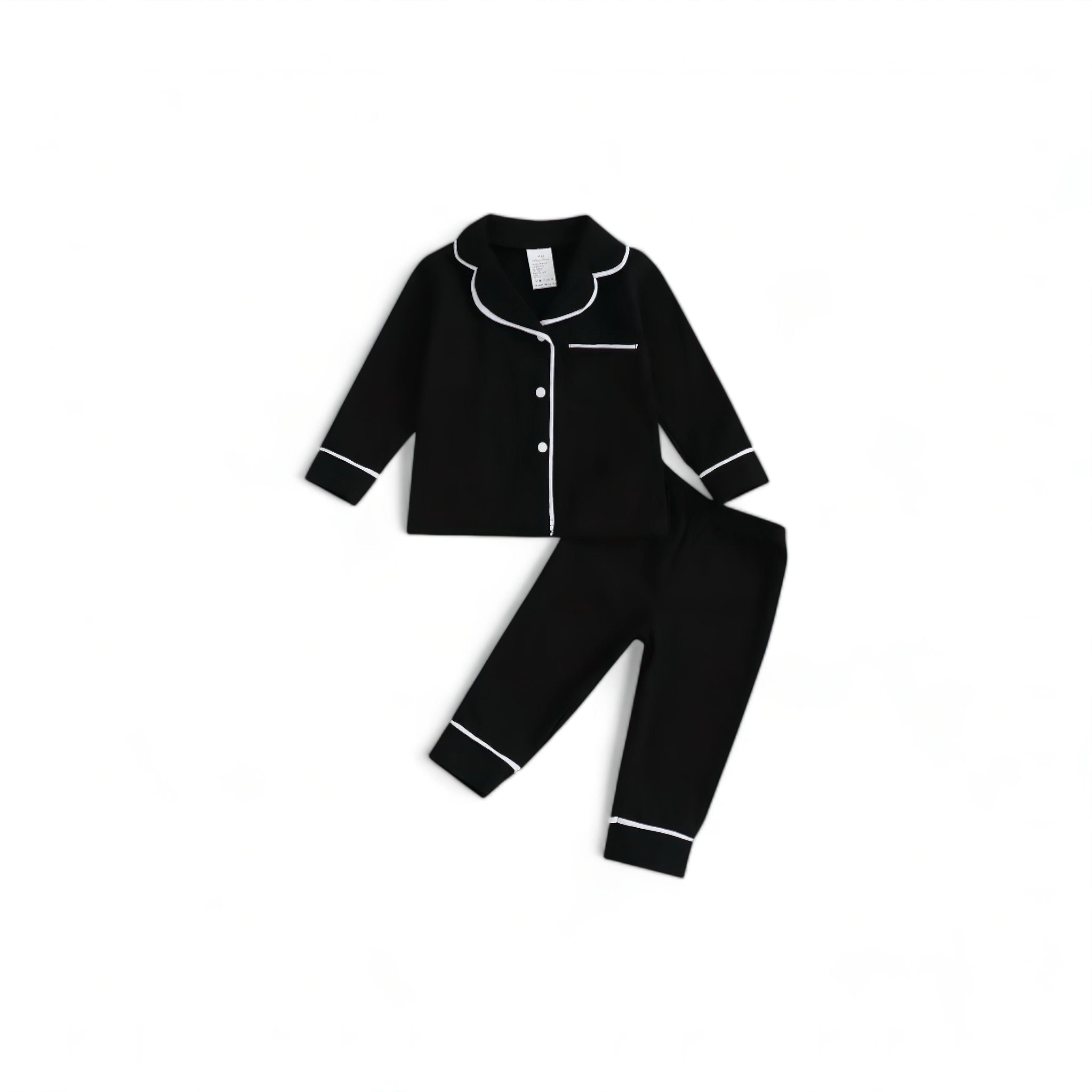 Comfy Button Pajamas Baby Boujee Black 6-12M 