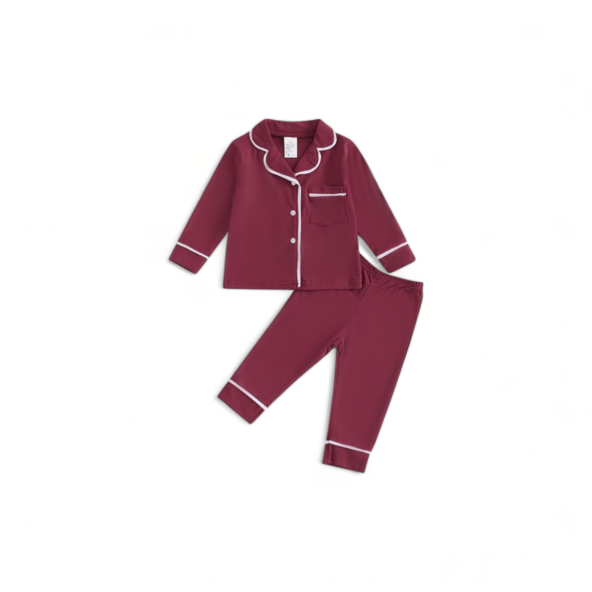 Comfy Button Pajamas Baby Boujee Maroon 6-12M 