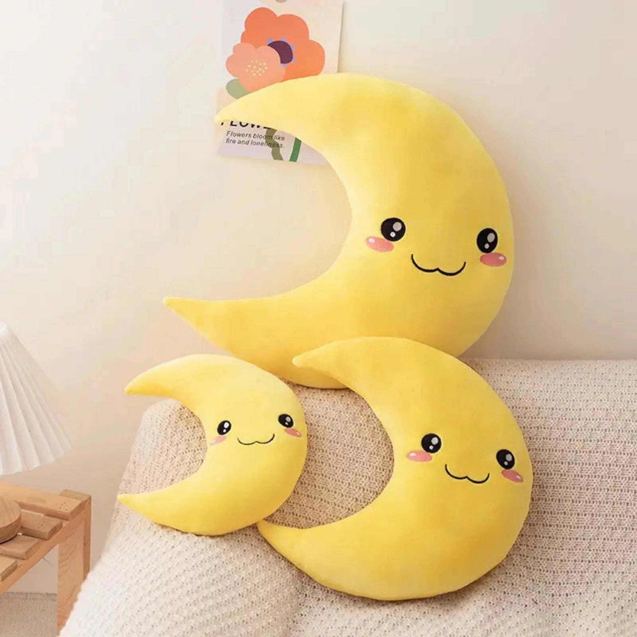 Smiley Moon Pillow