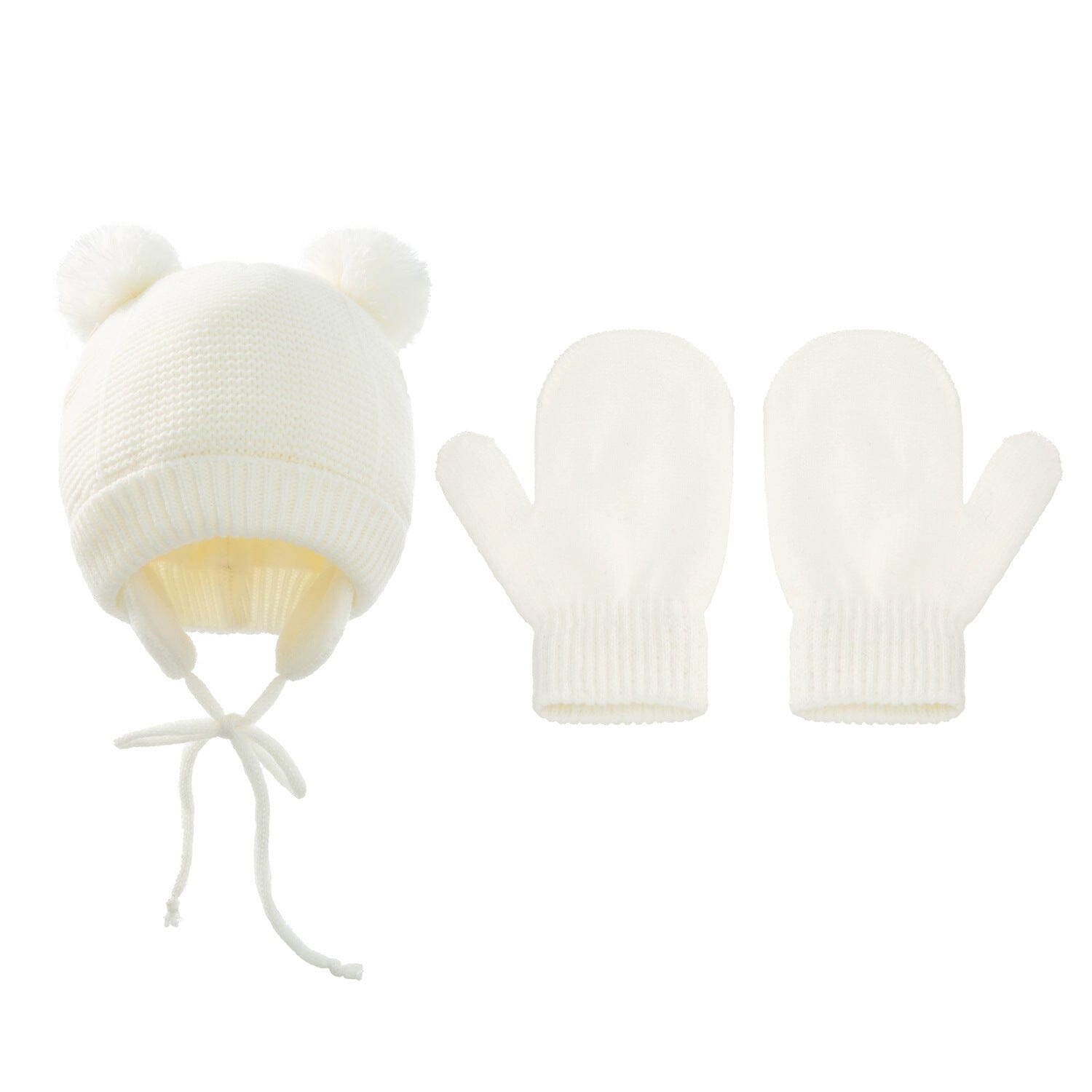 Stylish Beanie & Gloves Accessories + Essentials USAdrop White 