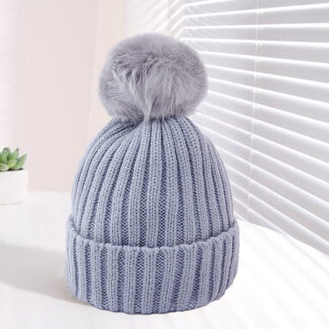 Prestige Pompom Beanie Accessories + Essentials Baby Boujee Blue 