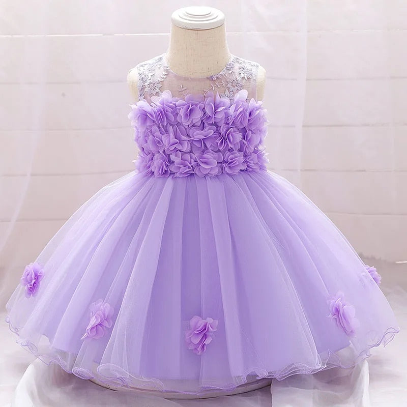 Mini Flower Princess Dress Girls Clothing Baby Boujee Lavender 3M 