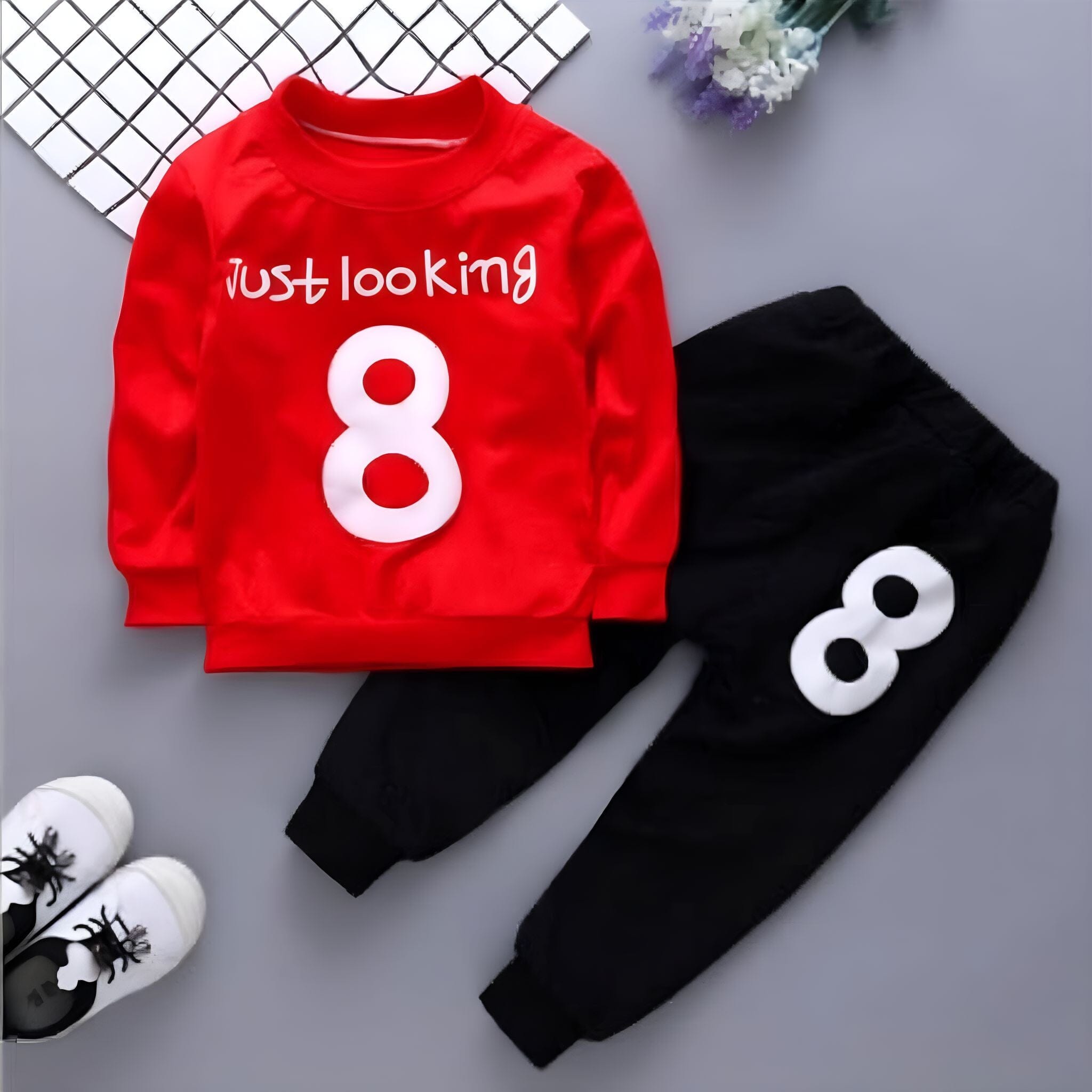 Just Looking Set Girls Clothing Baby Boujee Red 9M 