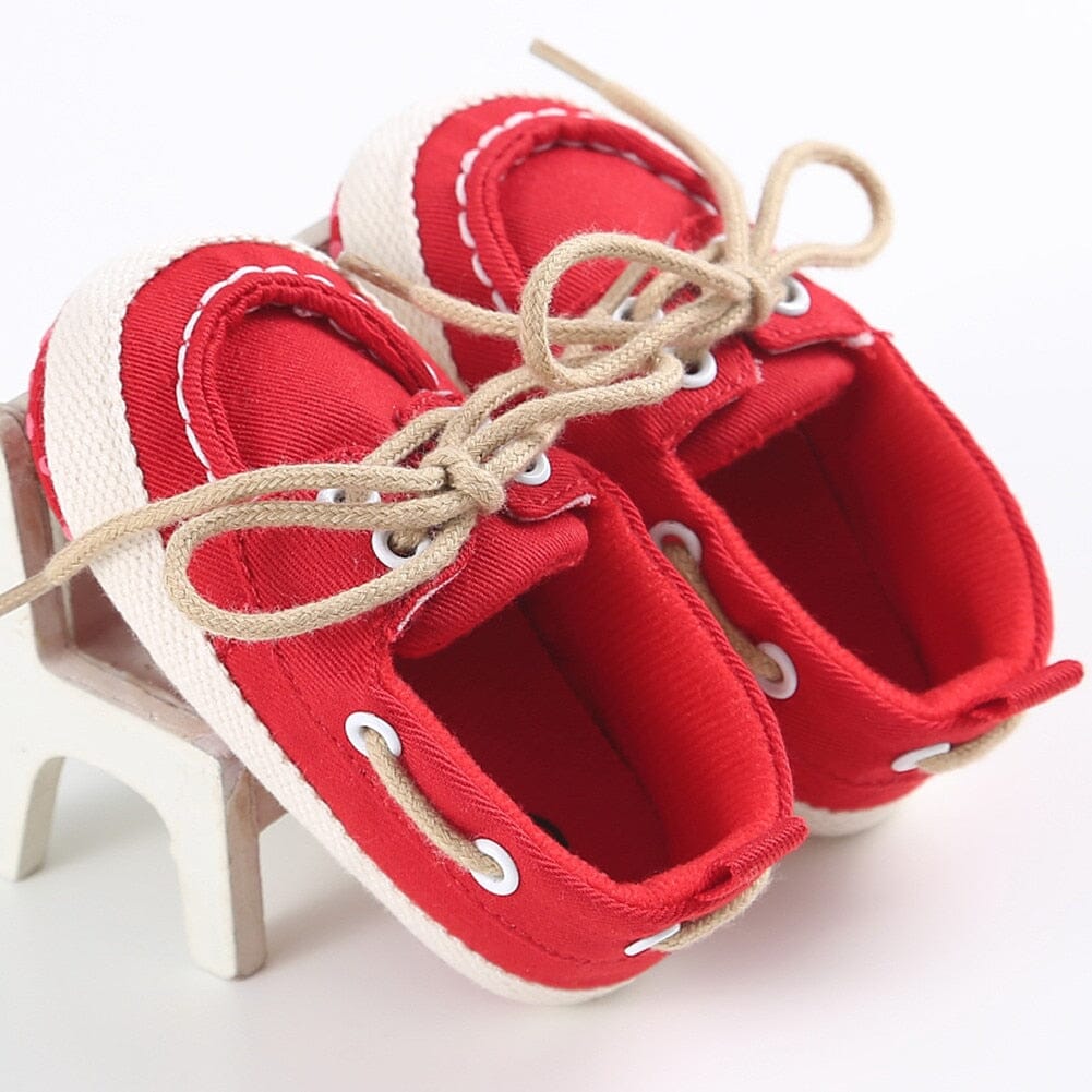 Denim Walkers Shoes + Socks Baby Boujee Red 0-6M 