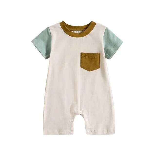 Baby's Summer Short Sleeve Romper Unisex Clothing Baby Boujee Brown Pocket 0-3M 