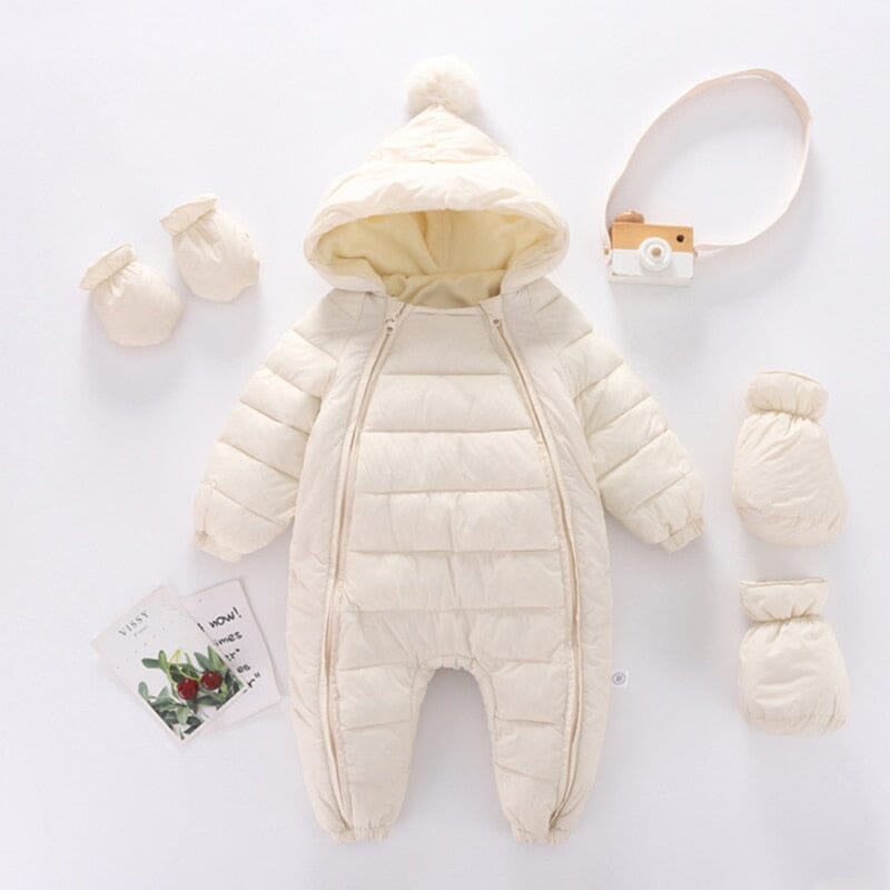 Polar Puff Jumpsuit Newborn + Infant Baby Boujee Beige 6M 