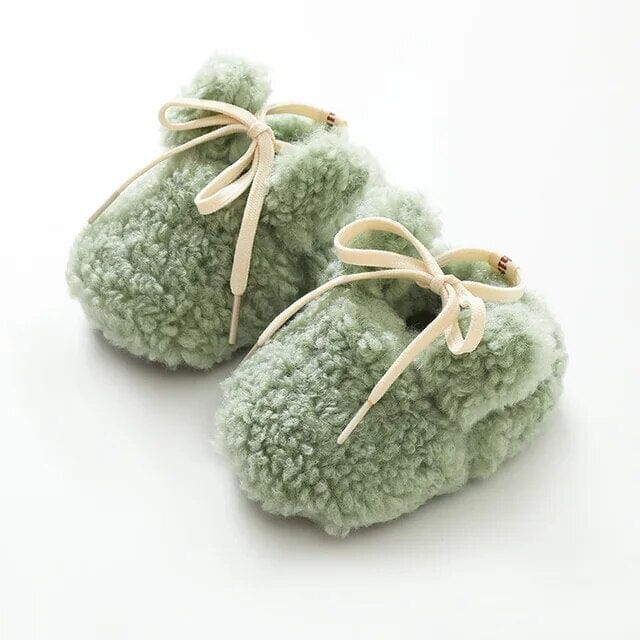 Winter Baby Moccasin Booties Shoes + Socks Baby Boujee Green 6-12M 