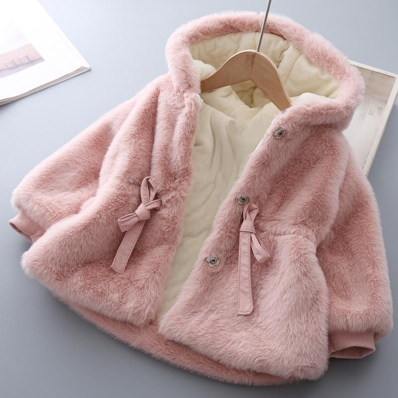 Luxury Faux-Fur Coat Girls Clothing USAdrop Pink 12M 