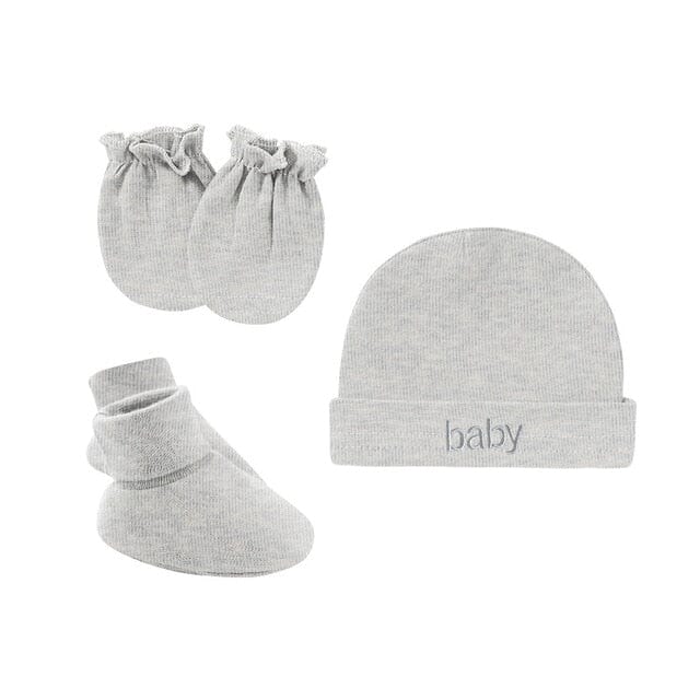 Cuddle Caps Set Accessories + Essentials Baby Boujee Light Grey 0-6M 