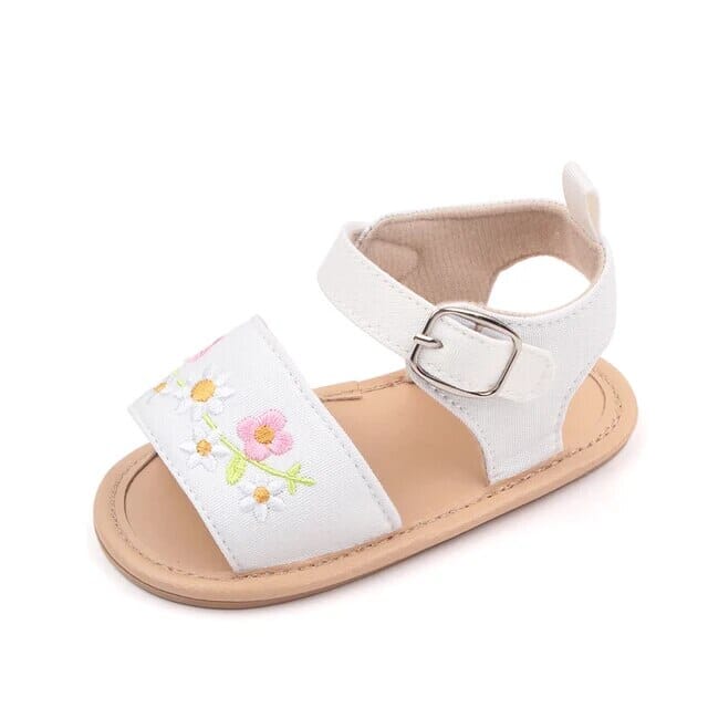 Blossom Breeze Summer Sandal Shoes + Socks Baby Boujee White 0-6M 