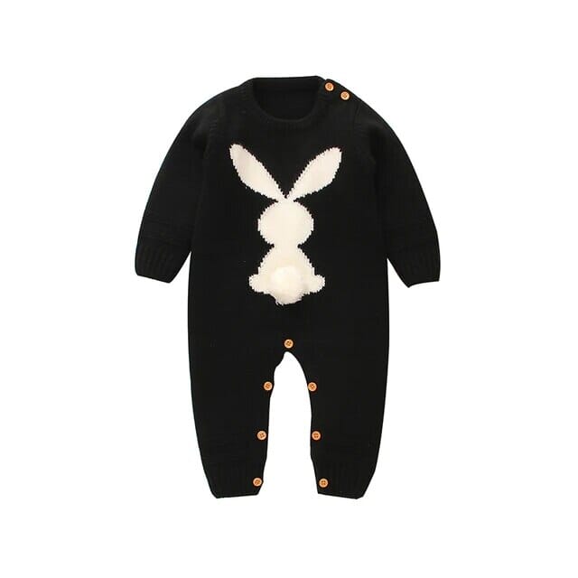 Bunny Bounce Romper Newborn + Infant Baby Boujee Black 3M 