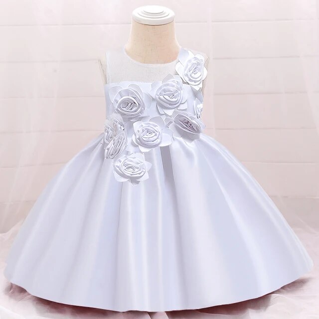 Elegant Flower Princess Dress Girls Clothing Baby Boujee White 3M 