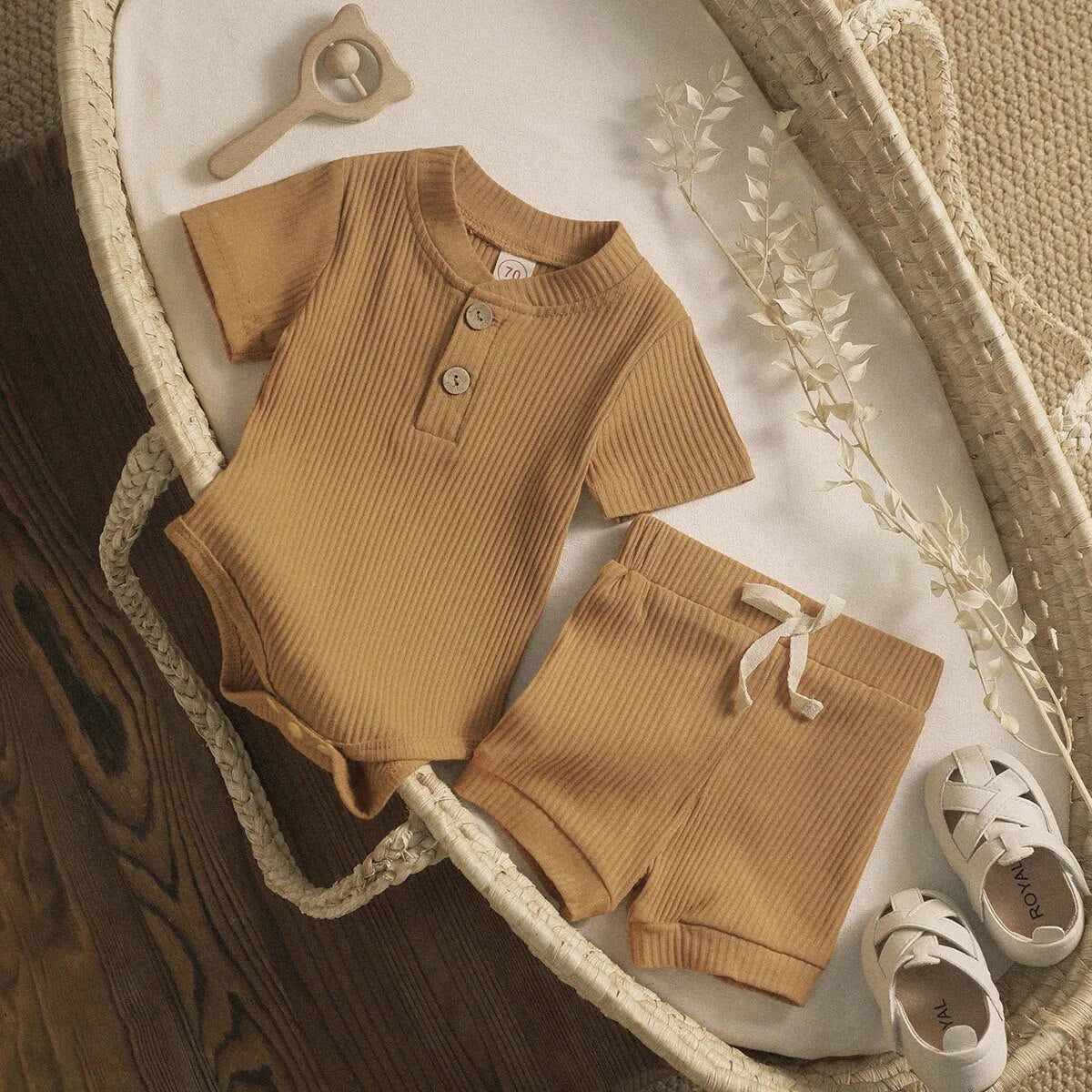 Infant Knit Romper Shorts Set Newborn + Infant Baby Boujee 