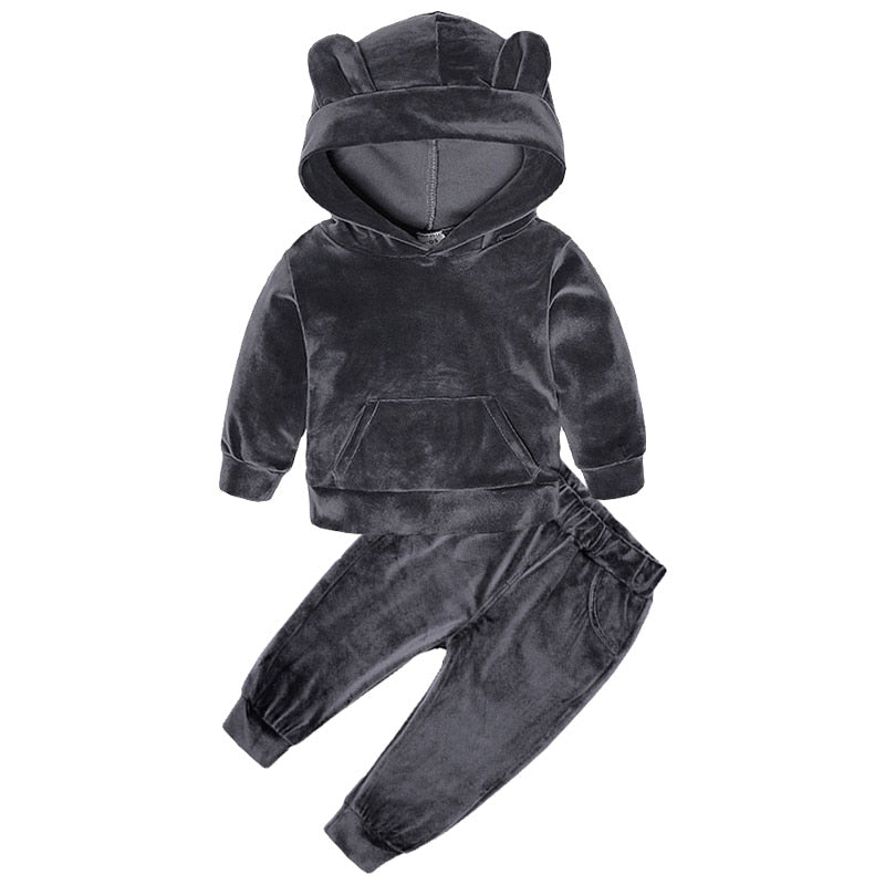 Velvet Dream Tracksuit Set Unisex Clothing Baby Boujee Charcoal 6-12M 