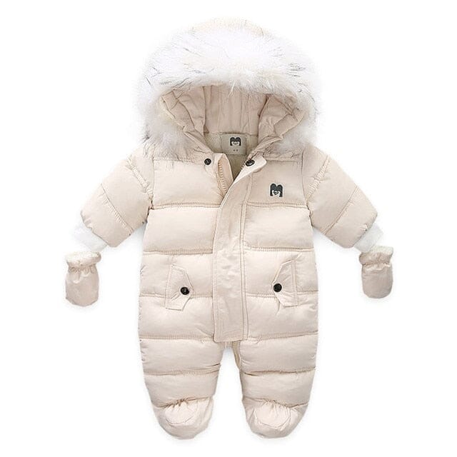 Luxe Frost Jumpsuit Newborn + Infant Baby Boujee Beige 3-6M 