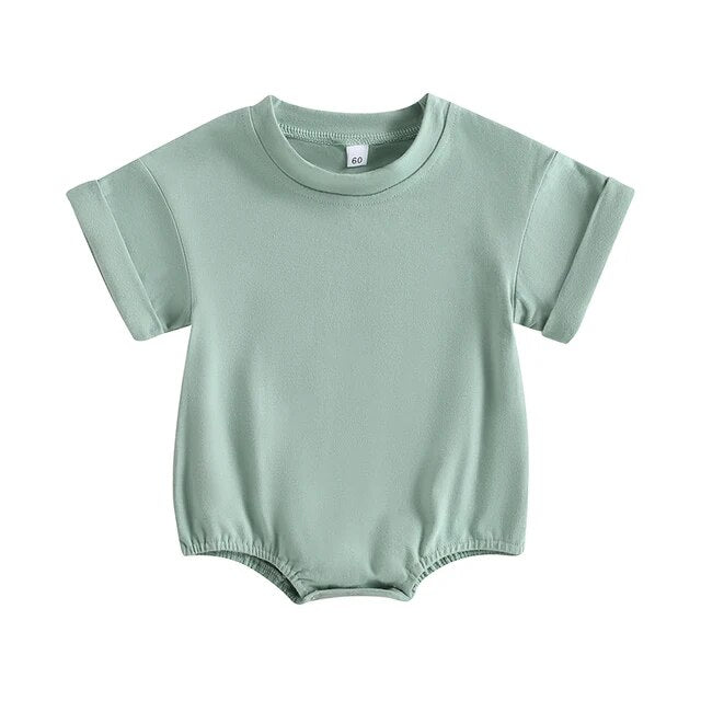 Summer Baby Solid Romper Unisex Clothing Baby Boujee Summer Green 6M 