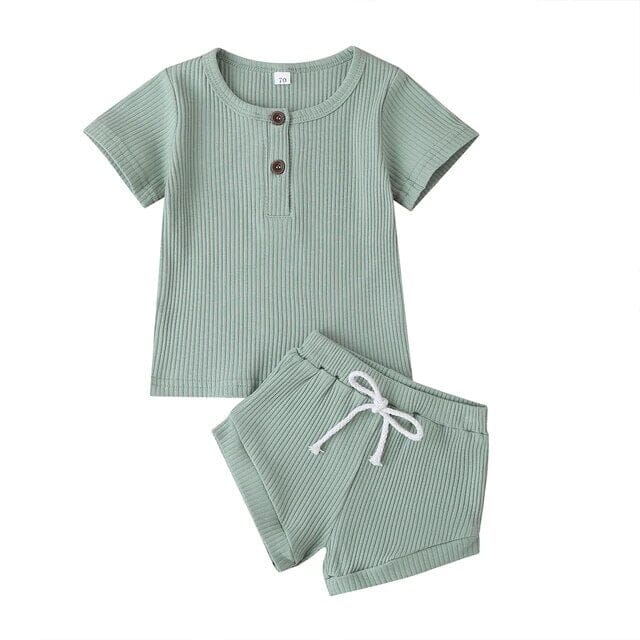 Buttoned Bliss Babywear Set Unisex Clothing Baby Boujee Green 6-9M 