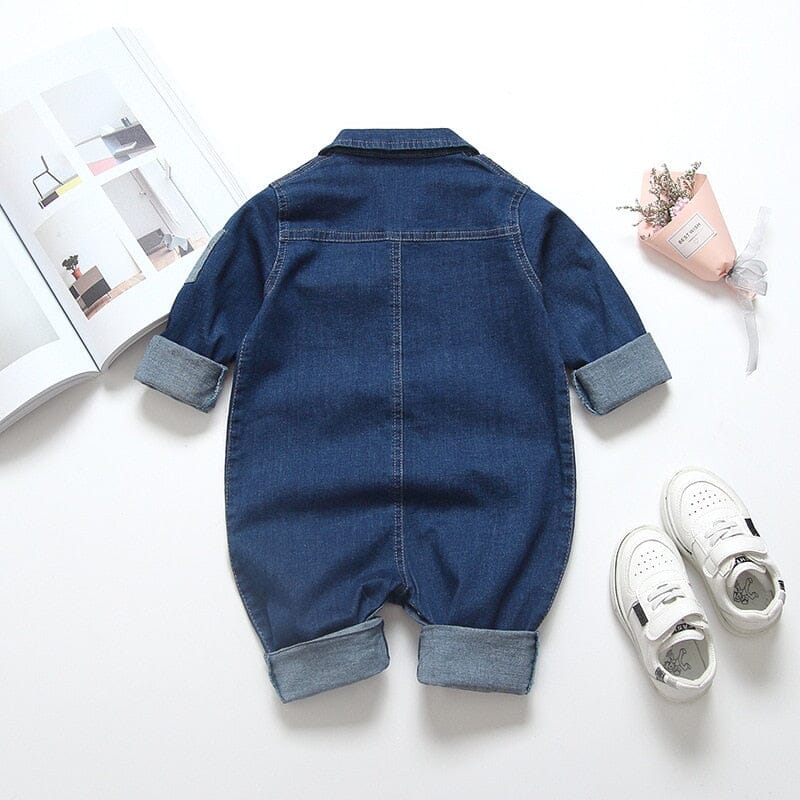 Denim Delight Romper Newborn + Infant USAdrop 