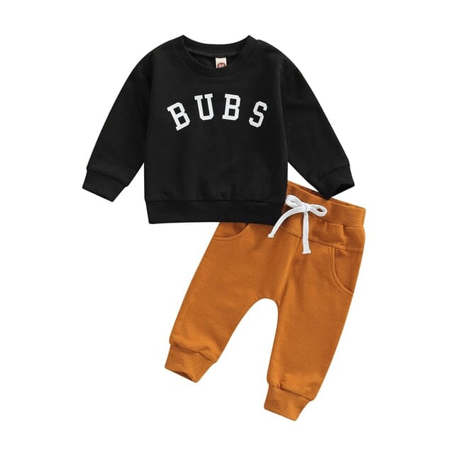 Bubs Set Boys Clothing Baby Boujee Black + Orange 6M 