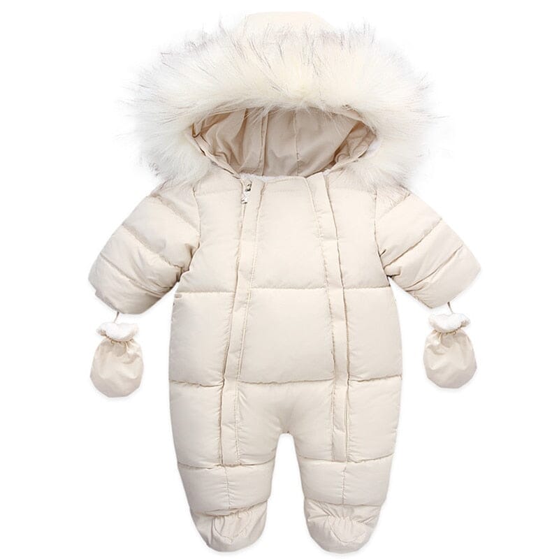 Luxe Frost Jumpsuit - Double Zip Newborn + Infant Baby Boujee Beige 3-6M 