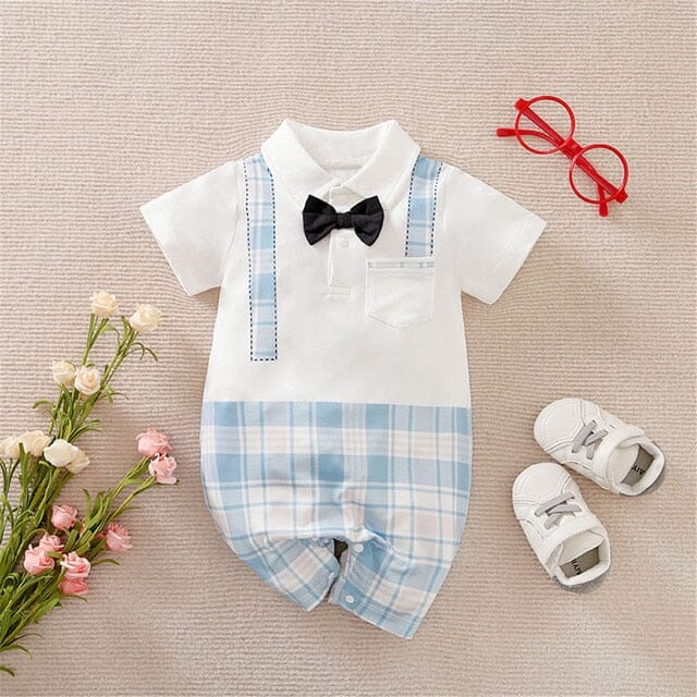 Suspender Romper Newborn + Infant Baby Boujee Baby Blue 0-3M 