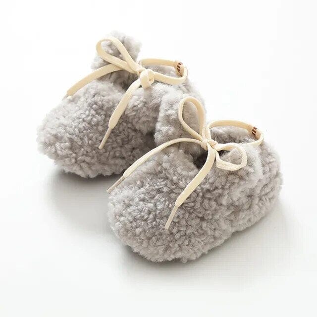 Winter Baby Moccasin Booties Shoes + Socks Baby Boujee Grey 6-12M 