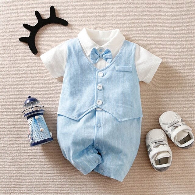 Refined Romper Newborn + Infant Baby Boujee Baby Blue 0-3M 