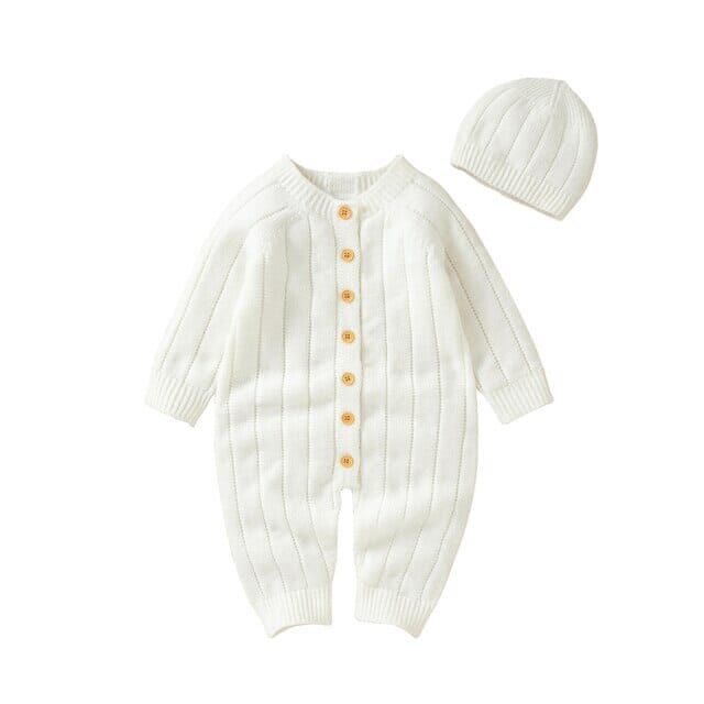 Beloved Bliss Wool Jumpsuit + Hat Newborn + Infant USAdrop White 0-3M 